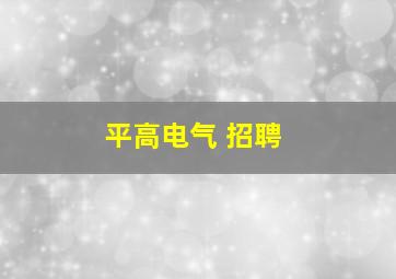 平高电气 招聘